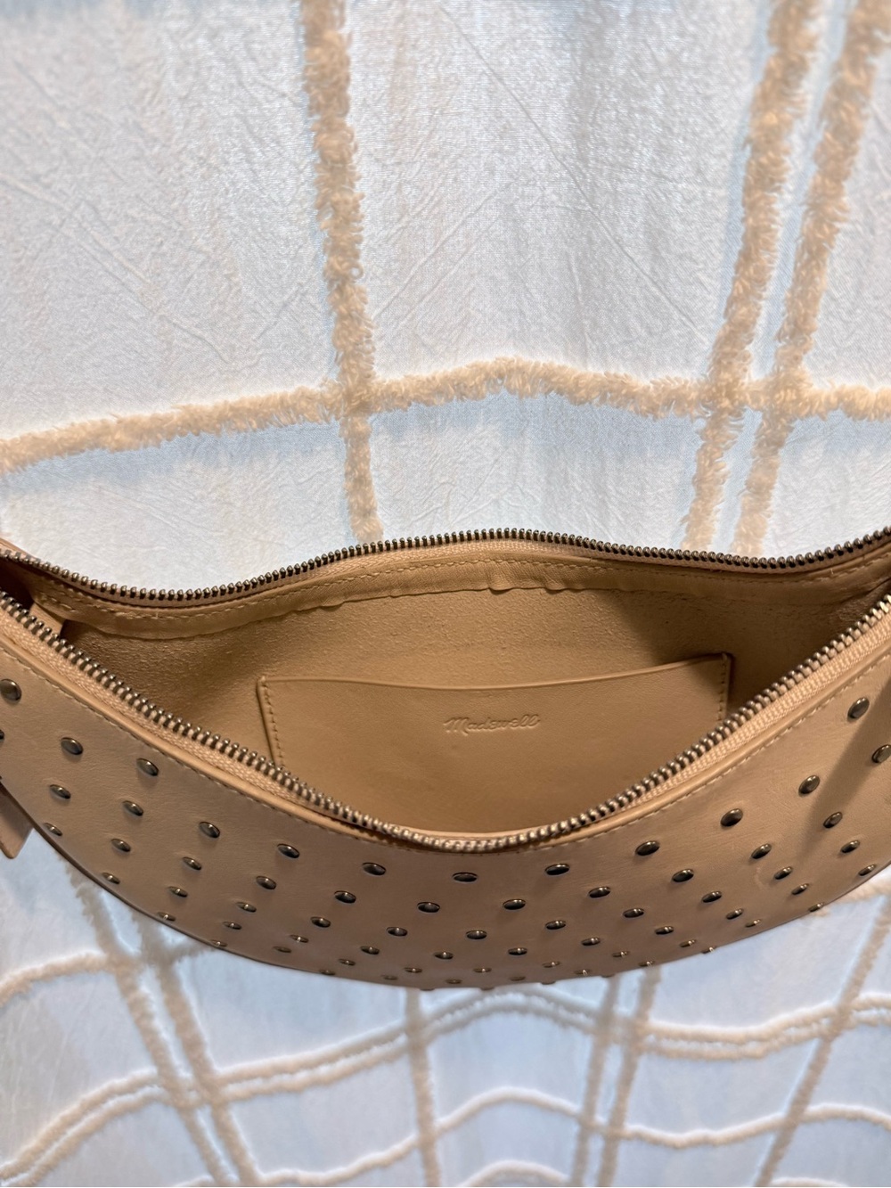 Madewell Ivory Studded Crescent Shoulder Bag - Picture 8 of 9
